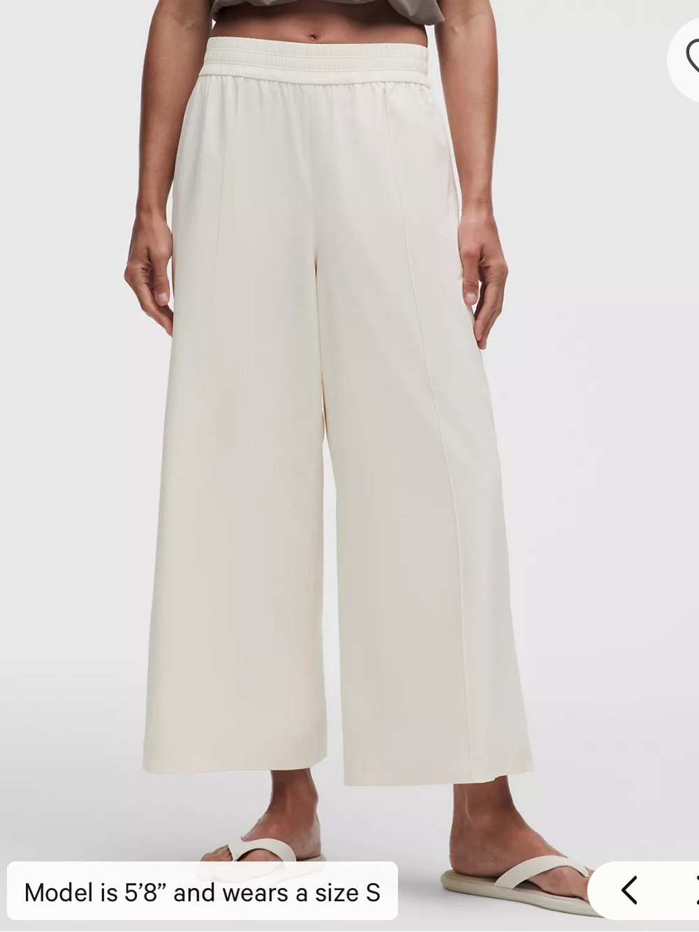 Lululemon Breezily Cropped Pants in Light Ivory (Size M) - Picture 2 of 7